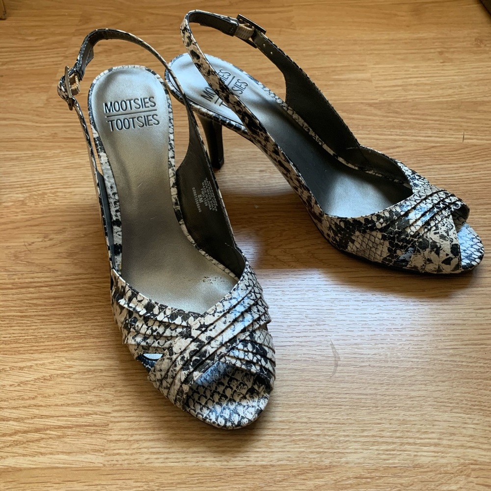 Super Cute Python Sling Back Open Toe Heel 8 - image 7